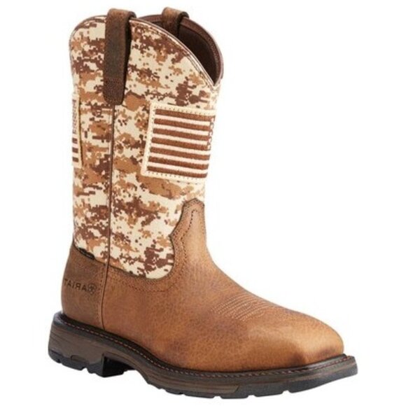 Ariat Workhog Patriot ST - Mens 11.5 Brown Boot